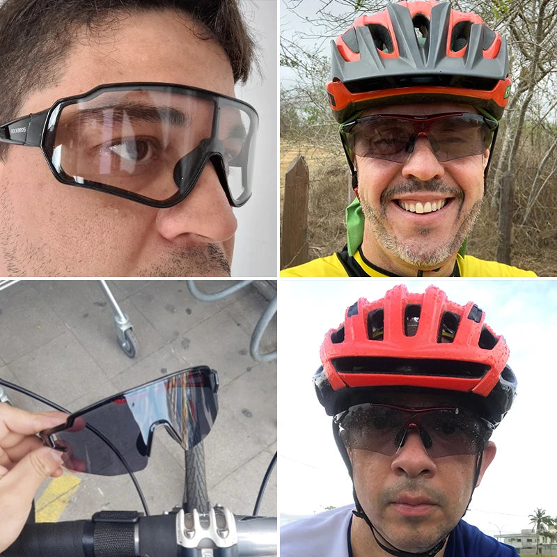 ROCKBROS Photochromic Cycling Glasses Bike Bicycle Glasses Sports Men's Sunglasses MTB Road Cycling Eyewear Protection Goggles - Reliefff.co