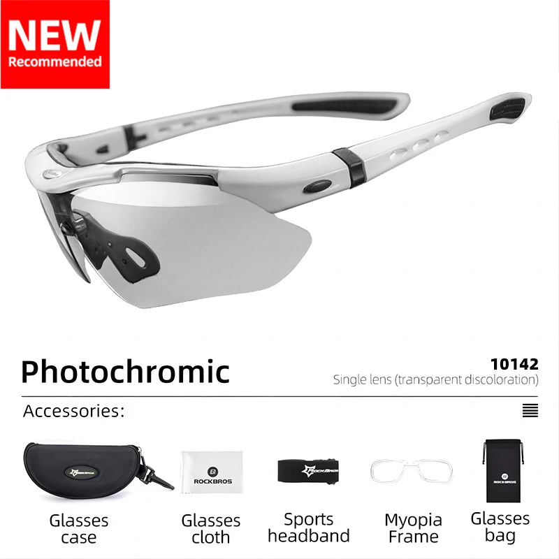 ROCKBROS Photochromic Cycling Glasses Bike Bicycle Glasses Sports Men's Sunglasses MTB Road Cycling Eyewear Protection Goggles - Reliefff.co