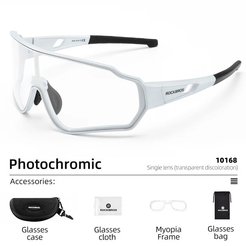 ROCKBROS Photochromic Cycling Glasses Bike Bicycle Glasses Sports Men's Sunglasses MTB Road Cycling Eyewear Protection Goggles - Reliefff.co