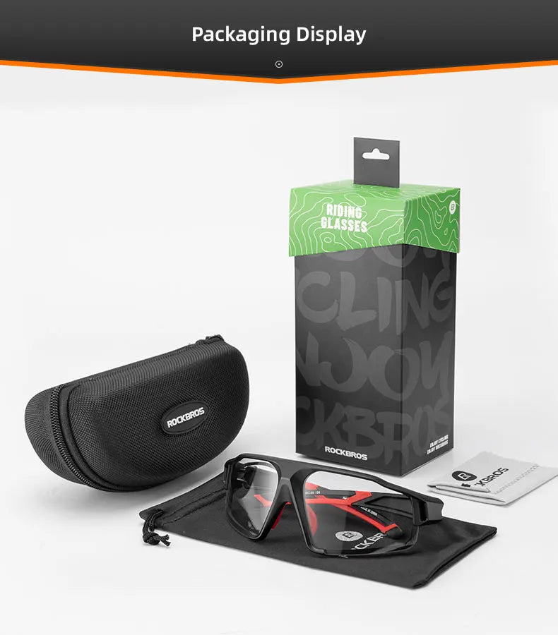 ROCKBROS Photochromic Cycling Glasses Bike Bicycle Glasses Sports Men's Sunglasses MTB Road Cycling Eyewear Protection Goggles - Reliefff.co