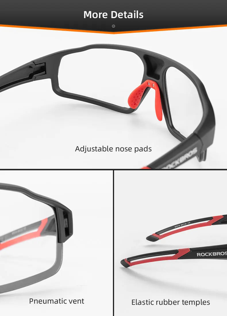 ROCKBROS Photochromic Cycling Glasses Bike Bicycle Glasses Sports Men's Sunglasses MTB Road Cycling Eyewear Protection Goggles - Reliefff.co