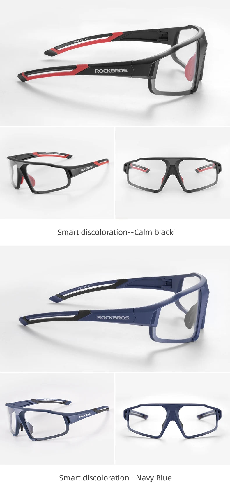 ROCKBROS Photochromic Cycling Glasses Bike Bicycle Glasses Sports Men's Sunglasses MTB Road Cycling Eyewear Protection Goggles - Reliefff.co